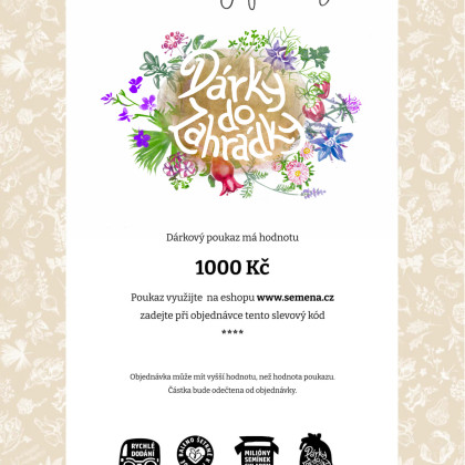 Dárkový voucher v hodnotě 1000,- Kč