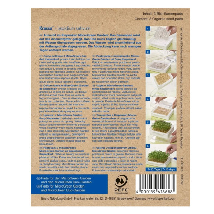 Mikrozelenina - microgreen - náhradní pláty bio řeřichy - 3 ks